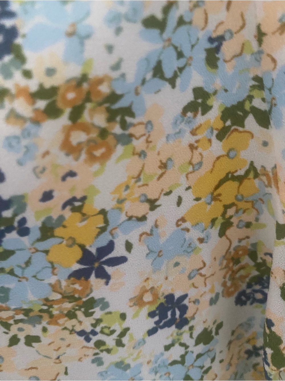 LC Lauren Conrad Yellow and Blue Floral Tie-Front Blouse - Picture 6 of 6